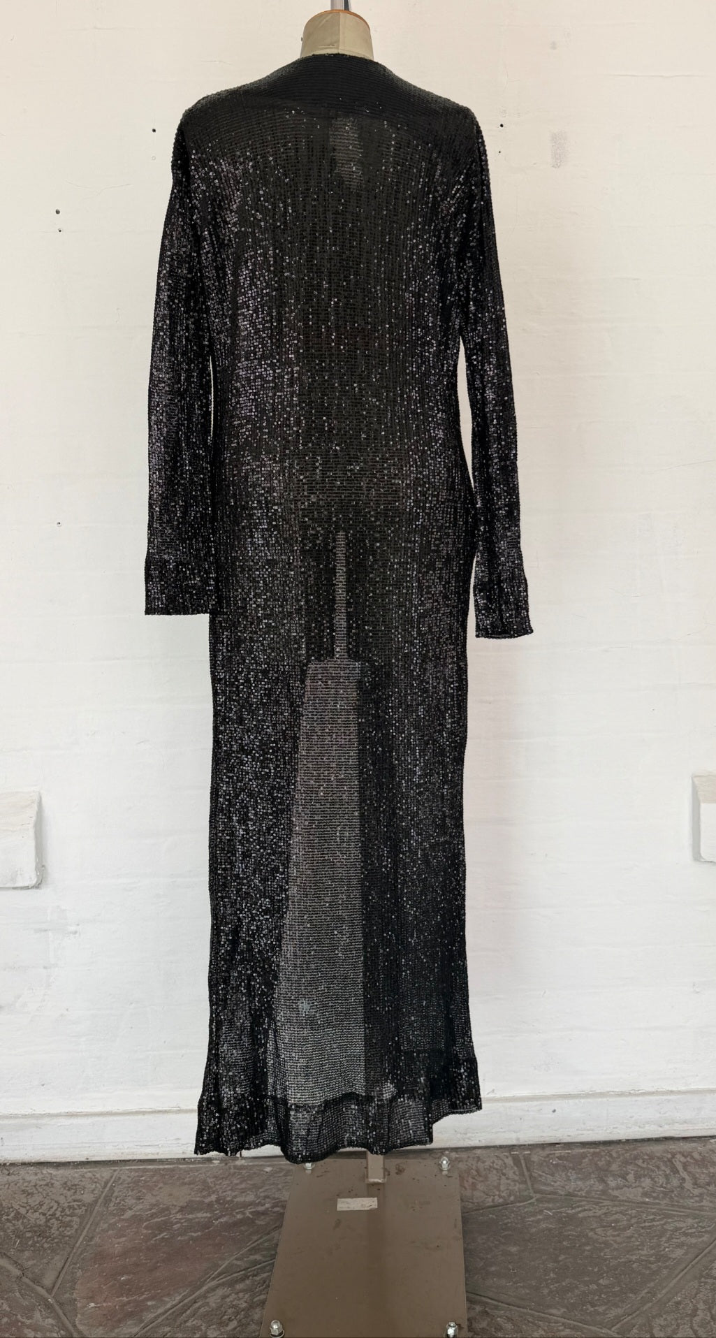Sequin Duster Jacket- black