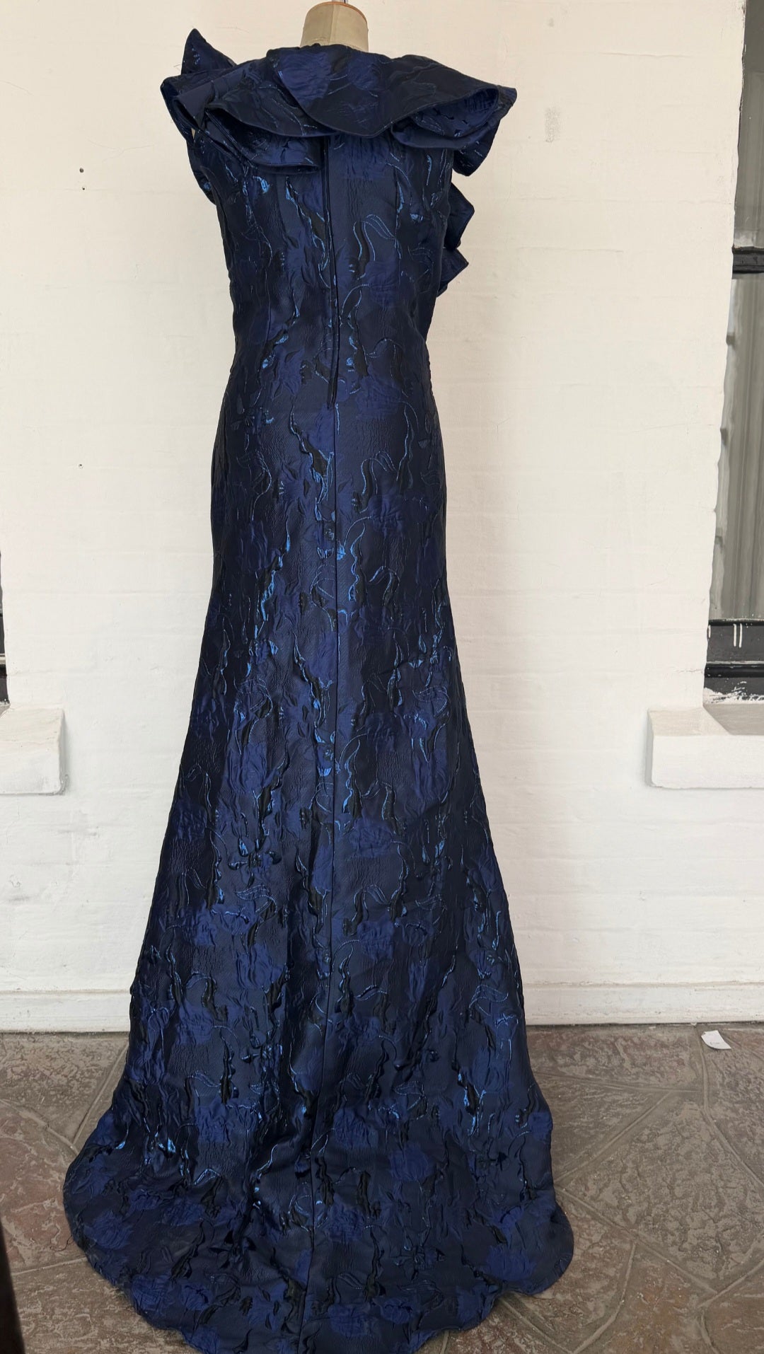 Saphira Ruffle Gown – Midnight Blue
