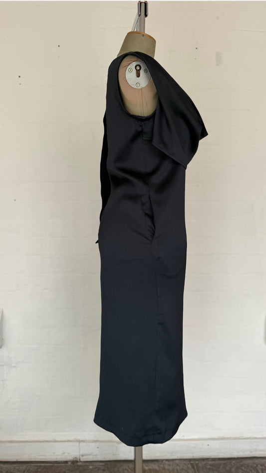 Black Cowl Neck Bodycon Midi Dress