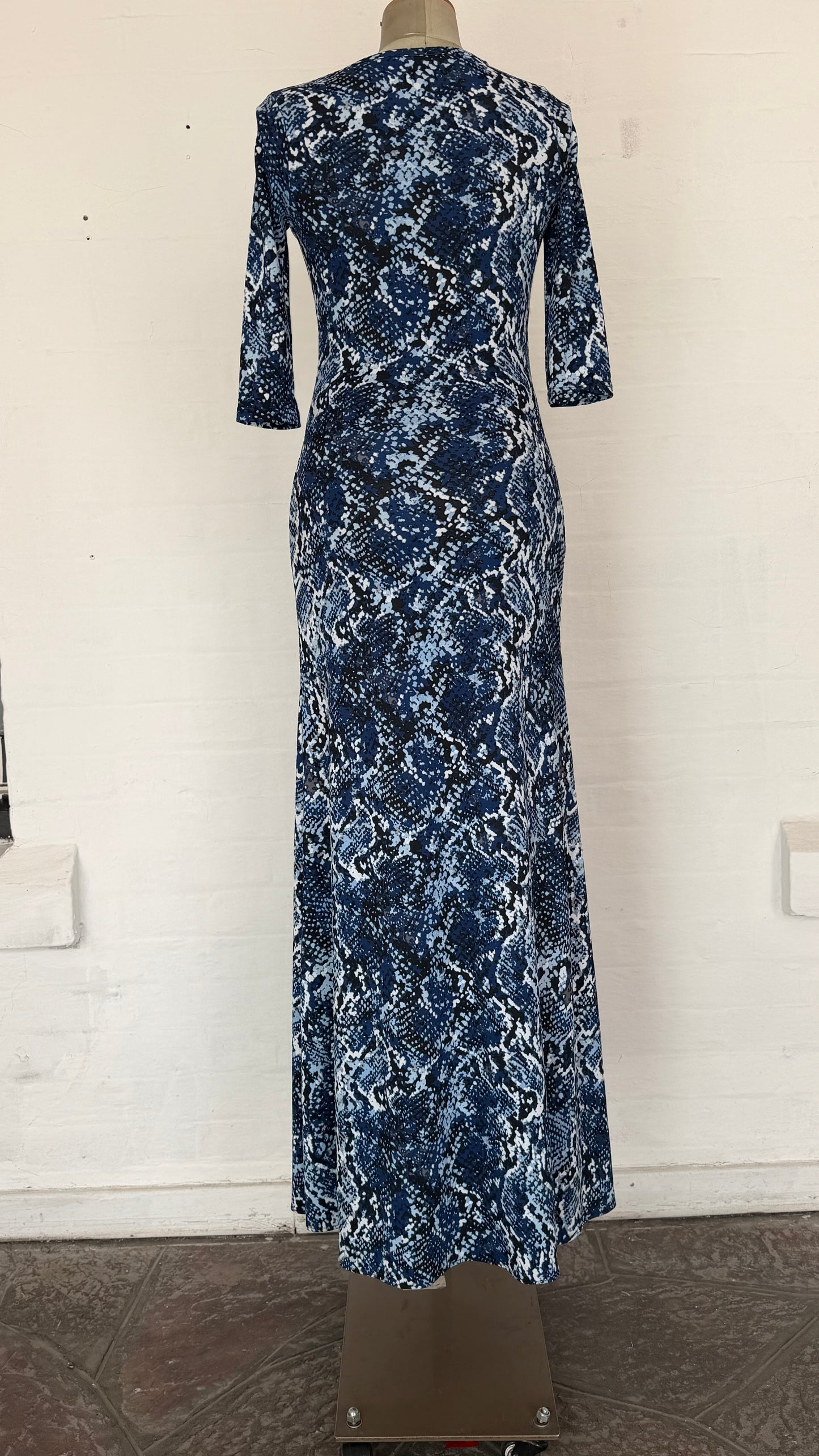 Snake Print Maxi Dress – Blue