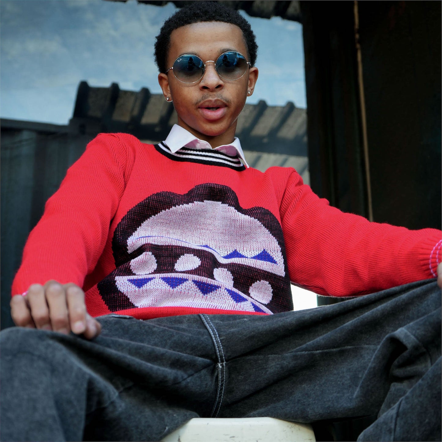 Isiqhaza Unisex Crewneck Big Red