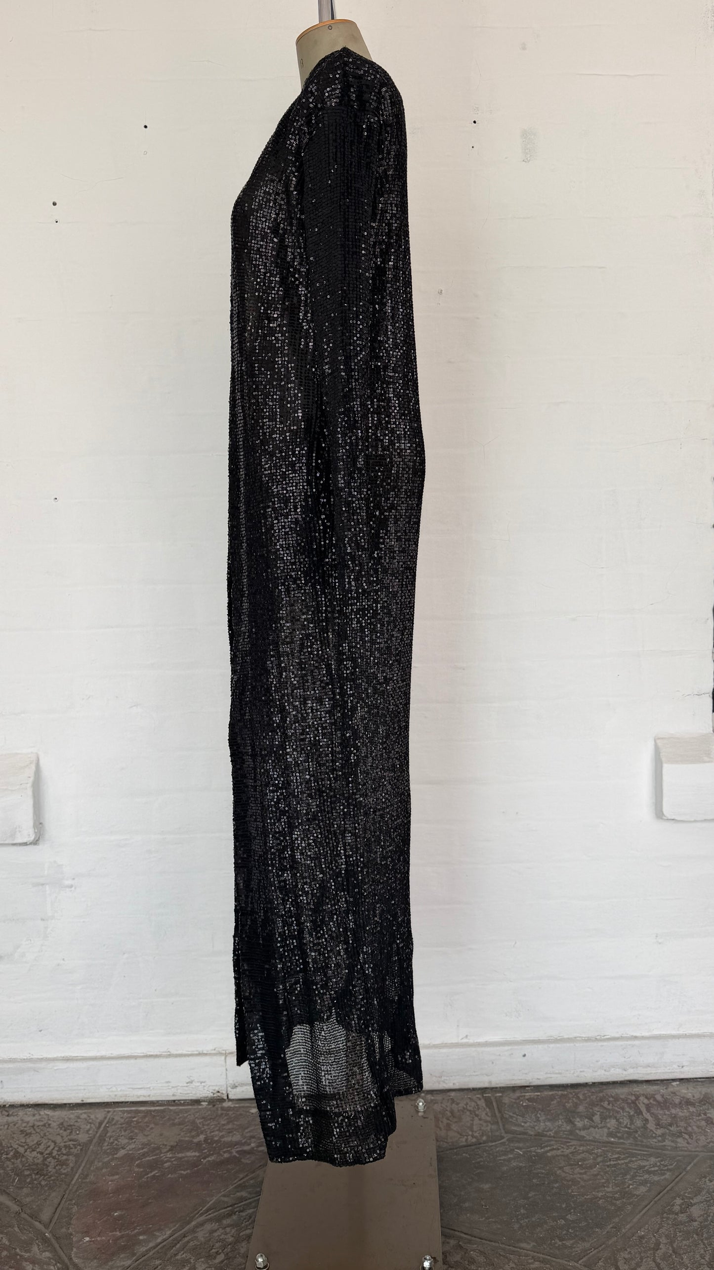 Sequin Duster Jacket- black