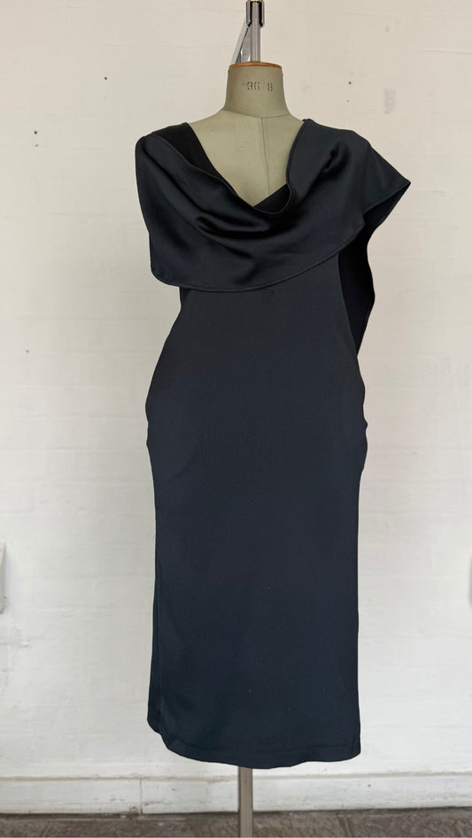 Black Cowl Neck Bodycon Midi Dress