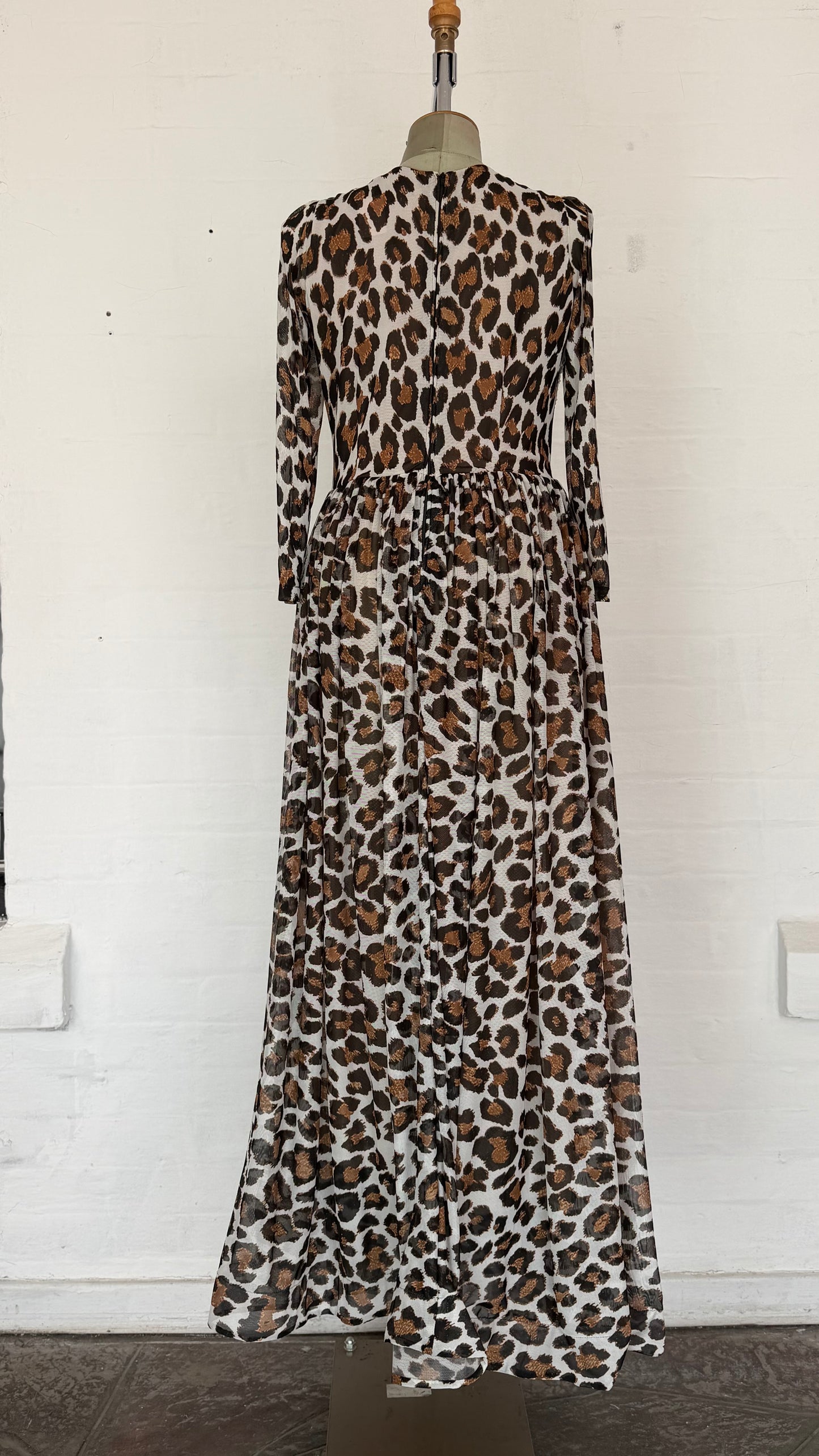 Leopard Print Lace Maxi Dress