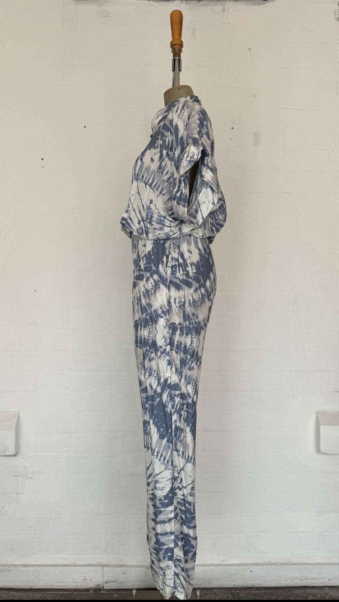 Blue Tie Dye Wide Leg Jumpsuit