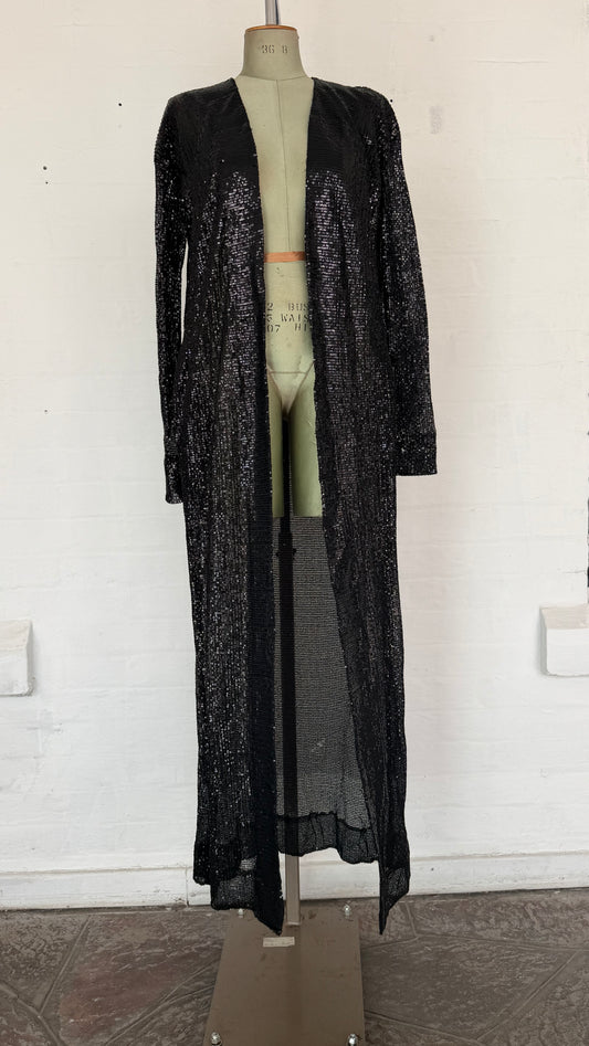 Sequin Duster Jacket- black
