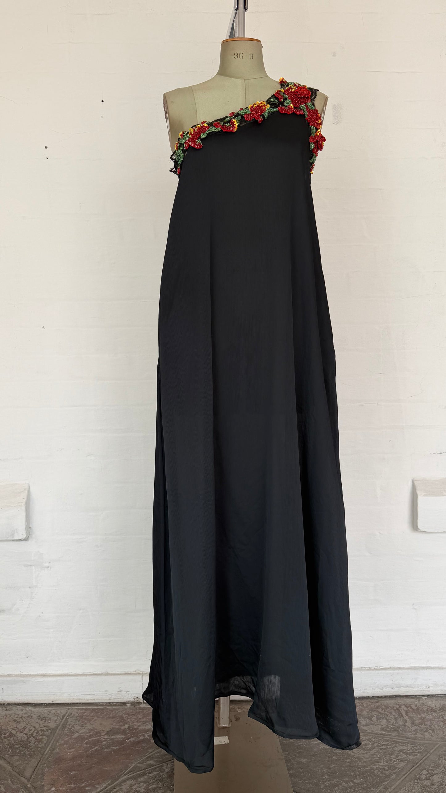 Black One Shoulder Maxi Dress